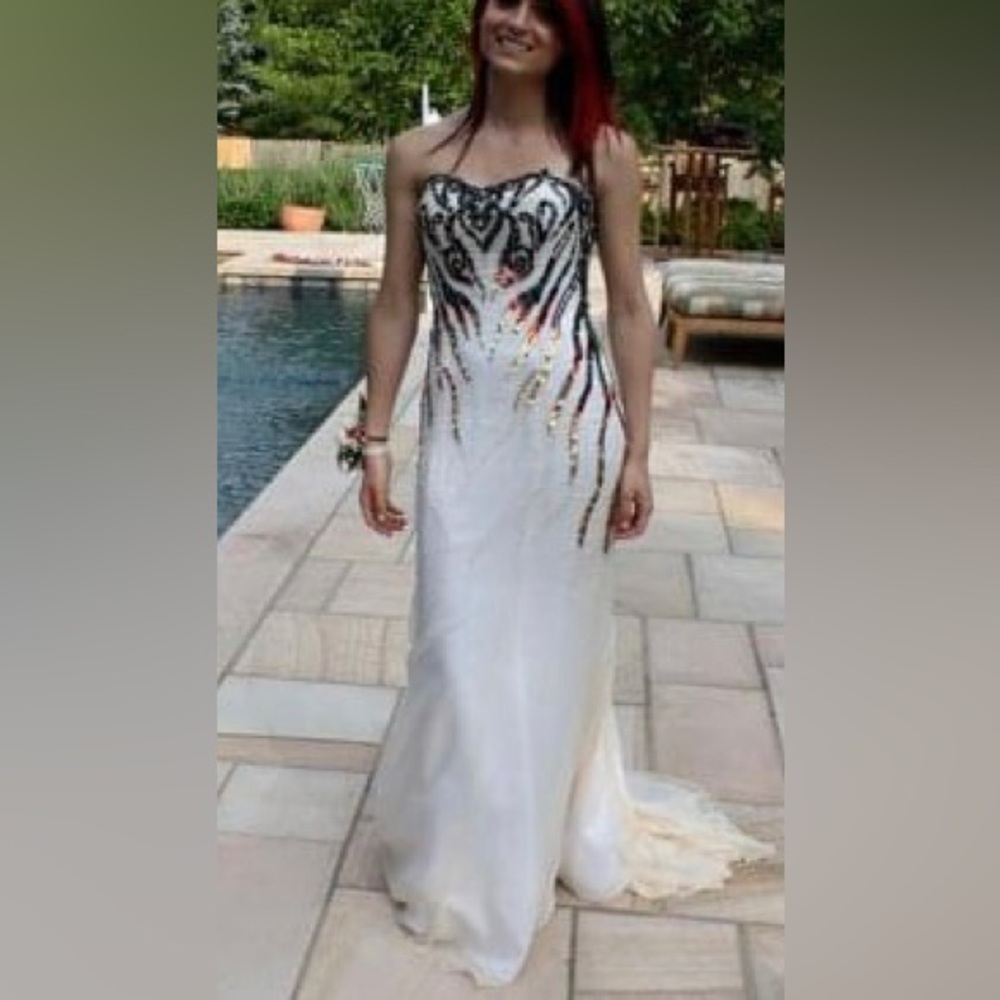 Custom flame sequin gown